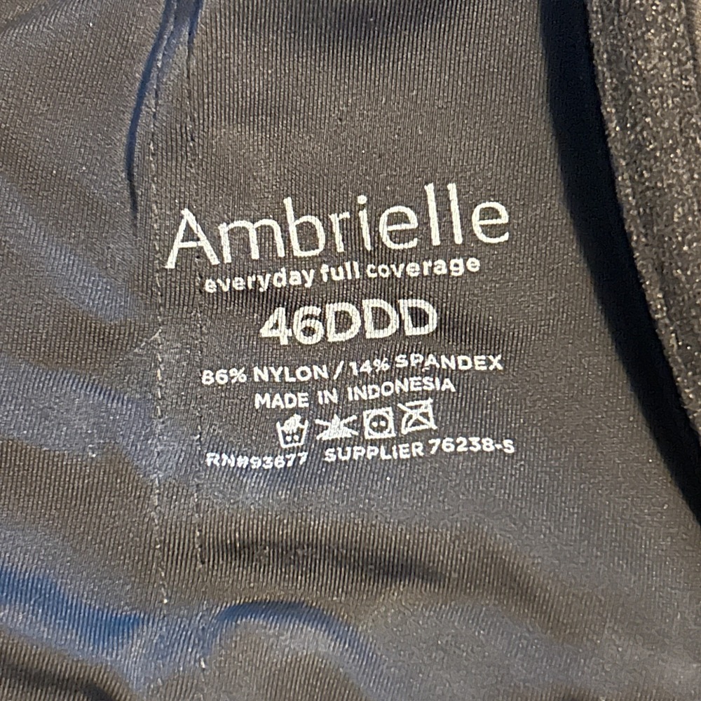 Ambrielle Bra 46DDD Plus Size Full Coverage‎ Lightly Lined Pink Black Floral - Picture 5 of 5